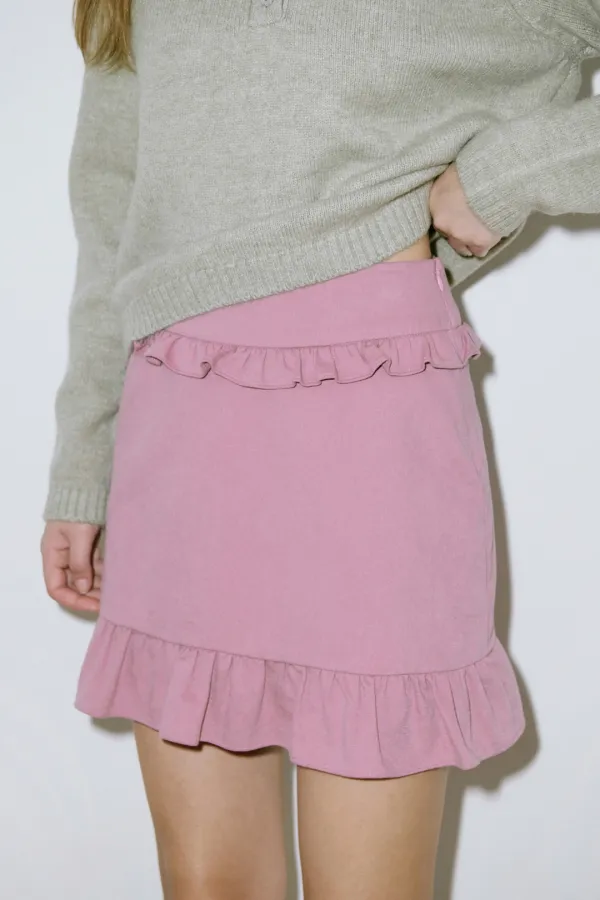 Frill Mini Skirt (Pink)