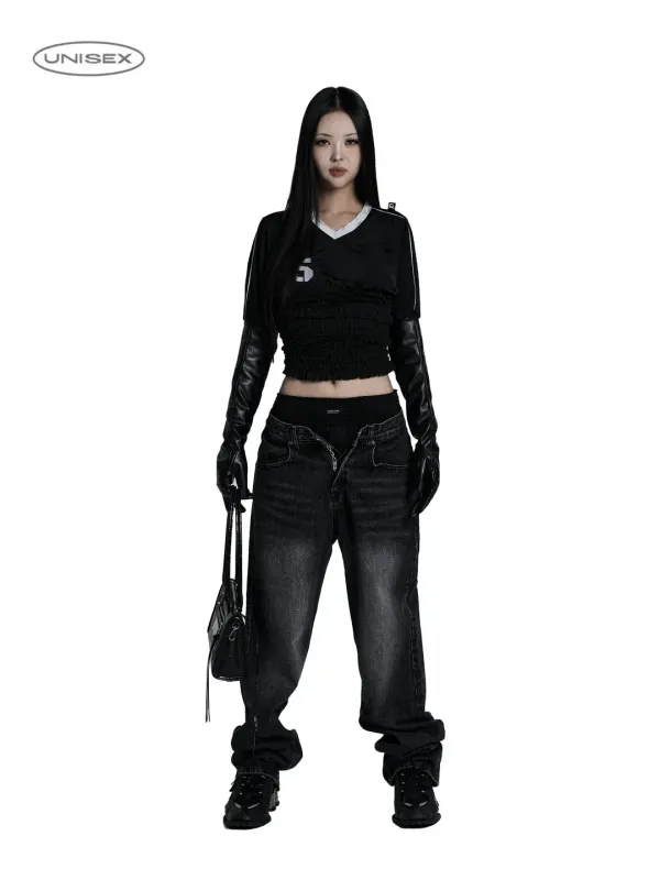 [4th order] Nas raw wide denim in black