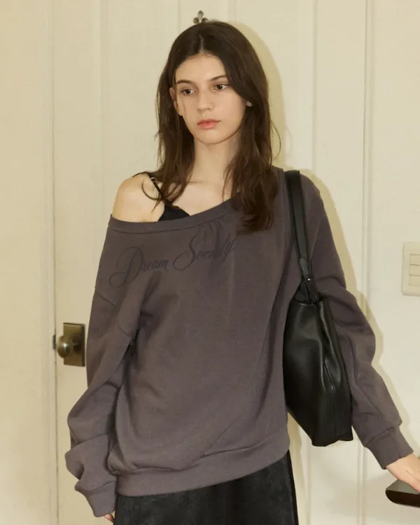 Drape layered long sleeve t shirt - charcoal