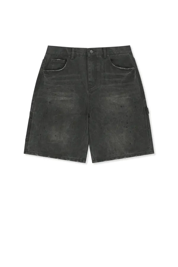 CARPENTER BERMUDA DENIM PANTS IN CHARCOAL
