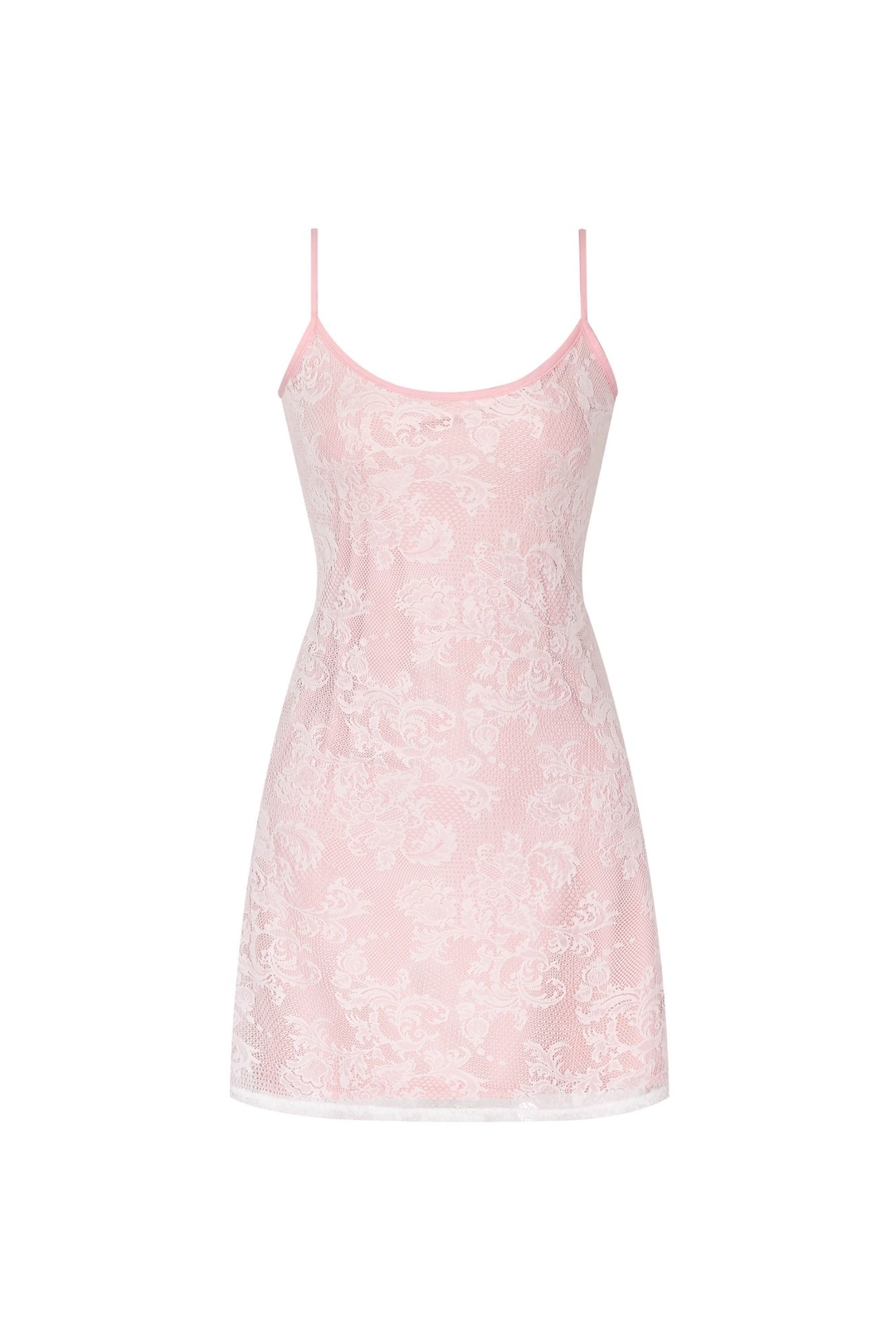 투머치택스 LAYERED LACE MINI DRESS (PINK) 상품 이미지 1