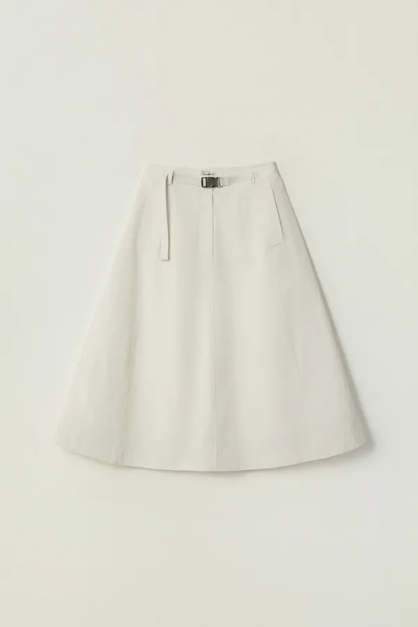 BRISA NYLON BELT SKIRT_IVORY