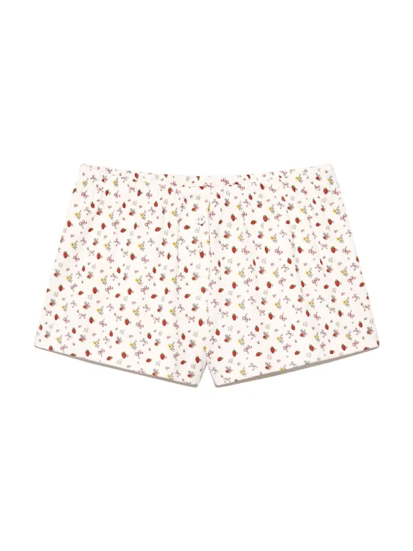 WILD BUTTON SHORTS (STRAWBERRY BOW)