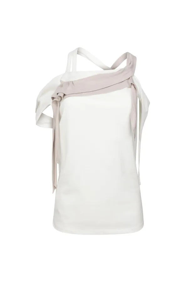 RAWCUT HALTER SLEEVELESS IVORY