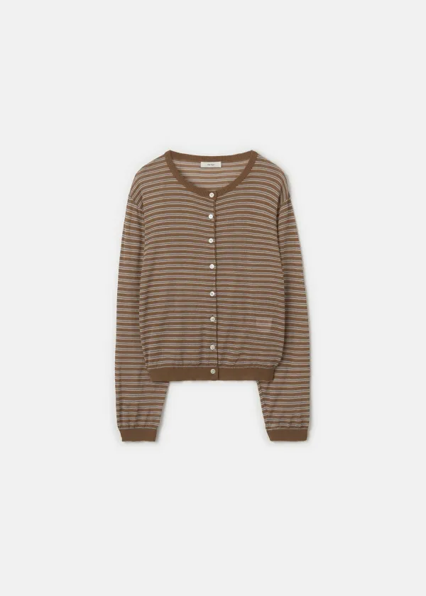 Sheer Round Cardigan(Camel Brown)