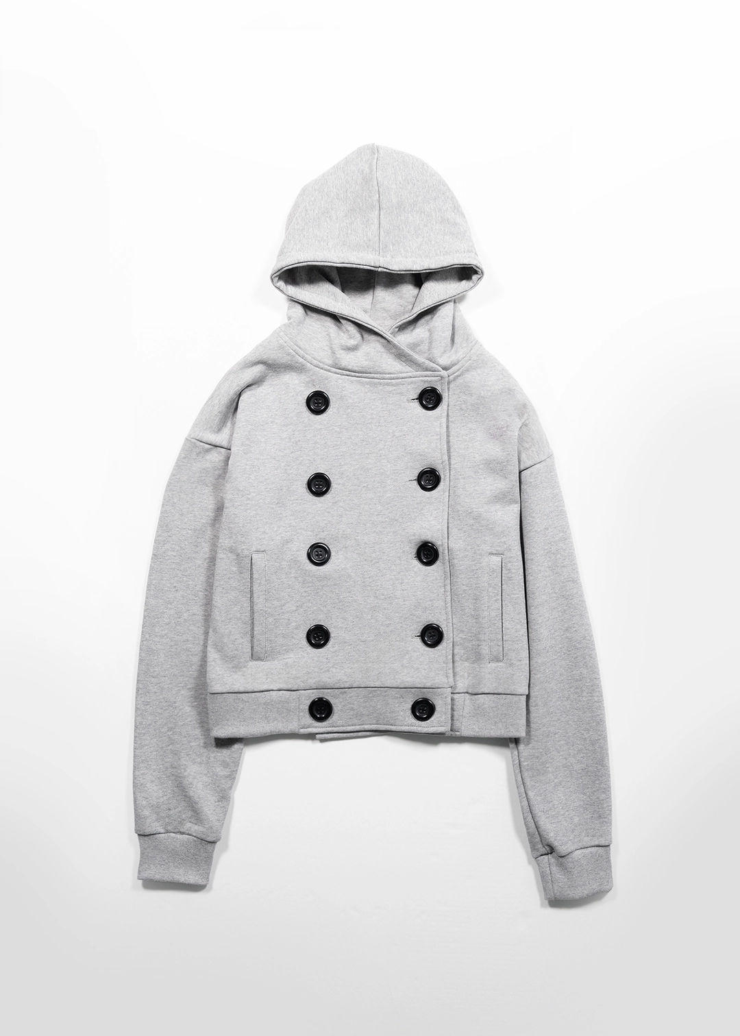 생긴 DOUBLE BUTTON NAPOLEON HOODIE - GRAY 상품 이미지 1