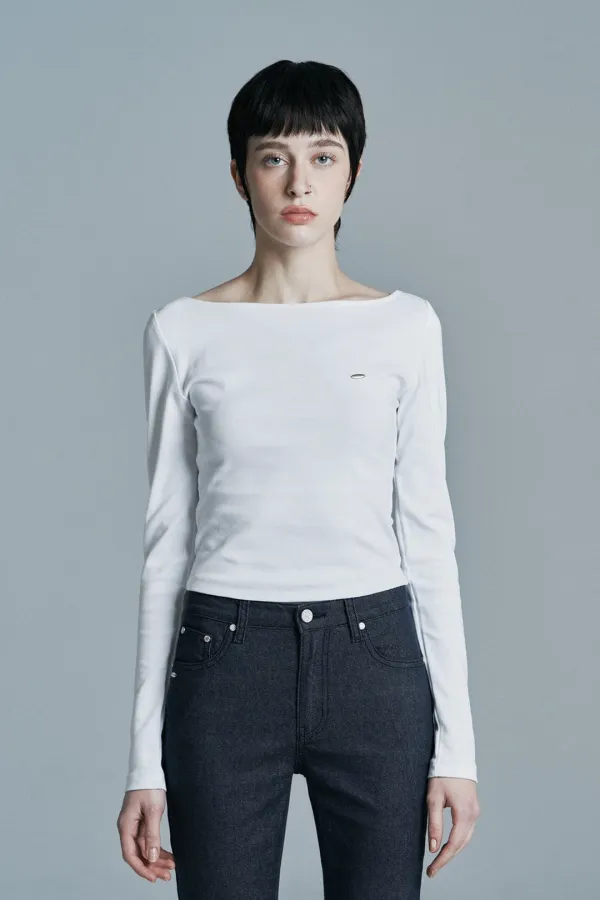 SANDY BOAT NECK LONG SLEEVE WHITE