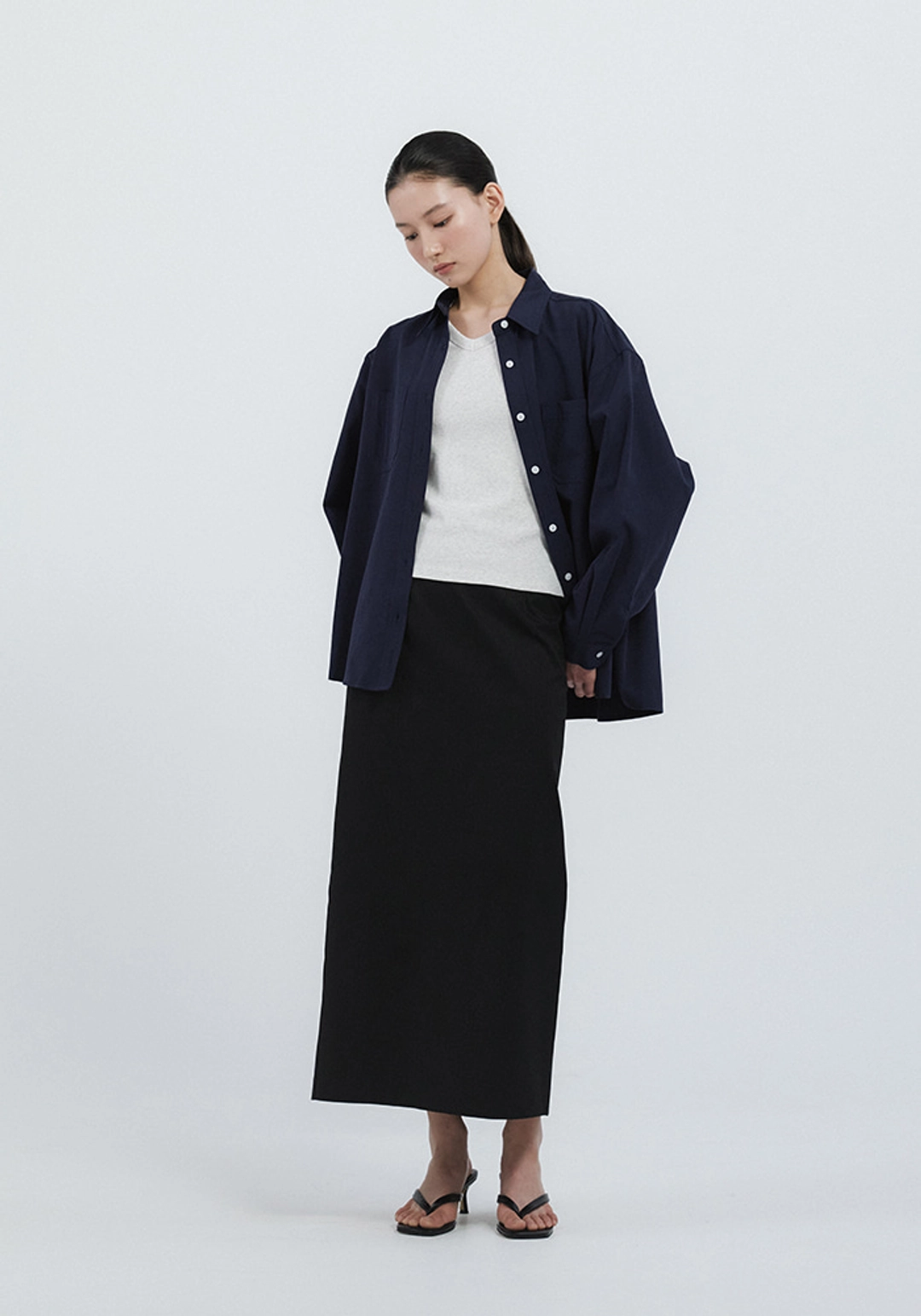 이브세이지 Oxford two pocket shirt (Navy) 상품 이미지 2
