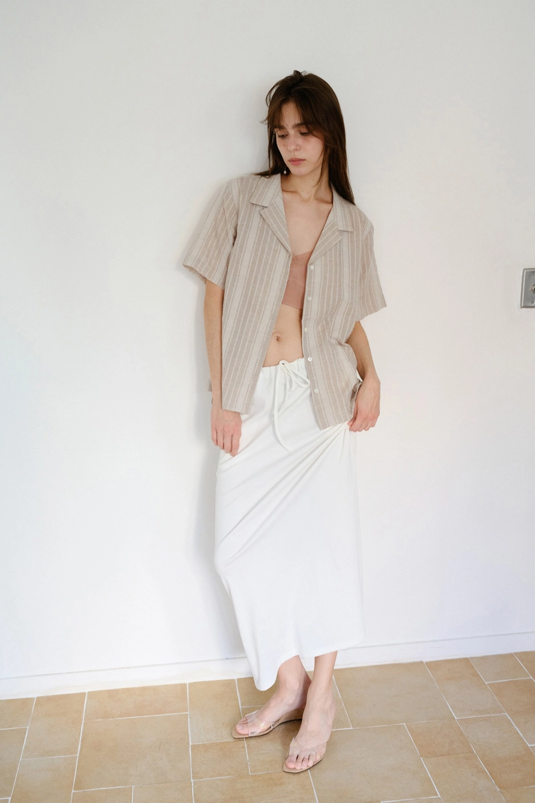 더릴 [2nd] Beach Open Collar Shirt_Brown 상품 이미지 2