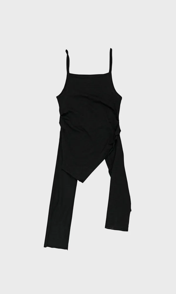 Ripped Sleeveless Top_Black