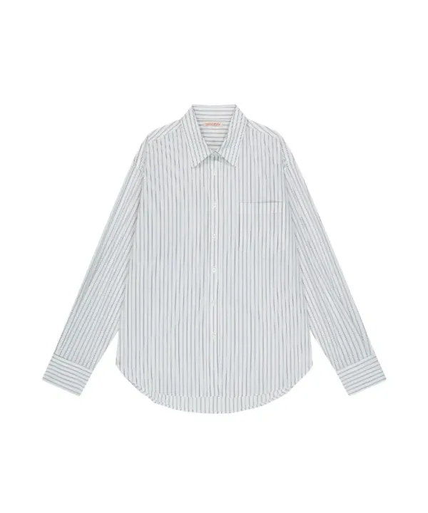 A3516 시어 스트라이프 셔츠_Navy