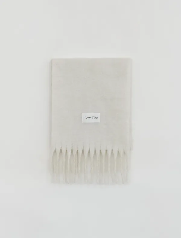[2nd REORDER] LOWTIDE BIG LABEL MUFFLER [IVORY]