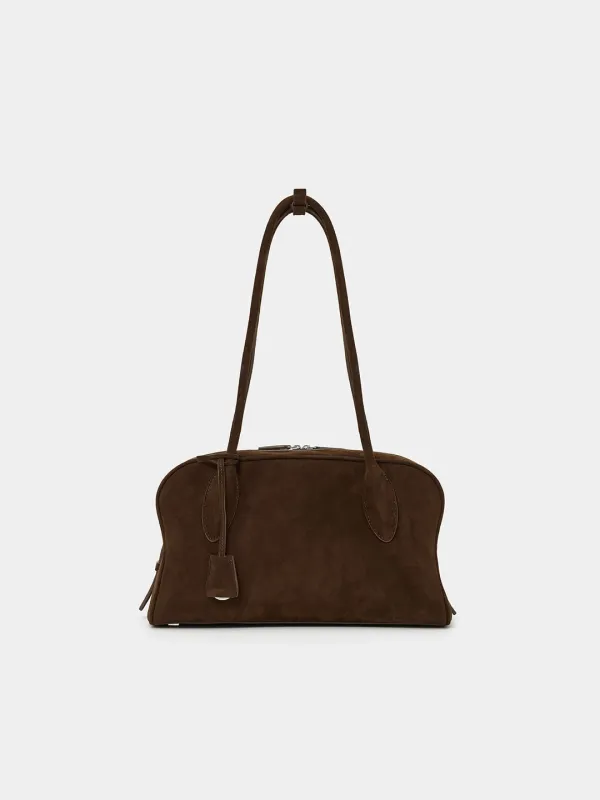 Dict suede shoulder bag - Choco brown