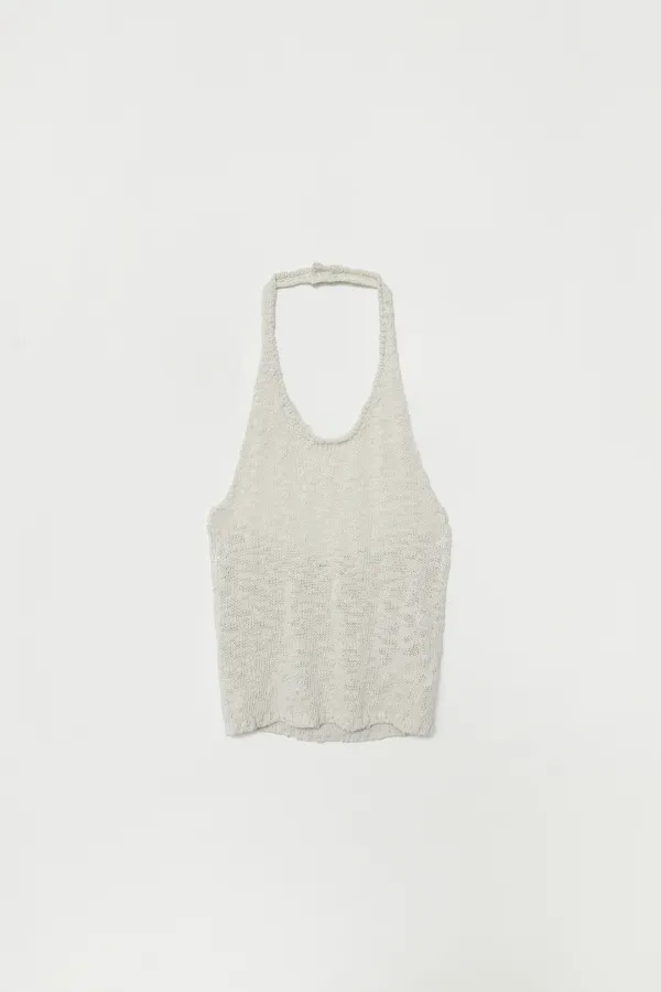 RAEL HALTER-NECK SLEEVELESS KNIT_CREAM