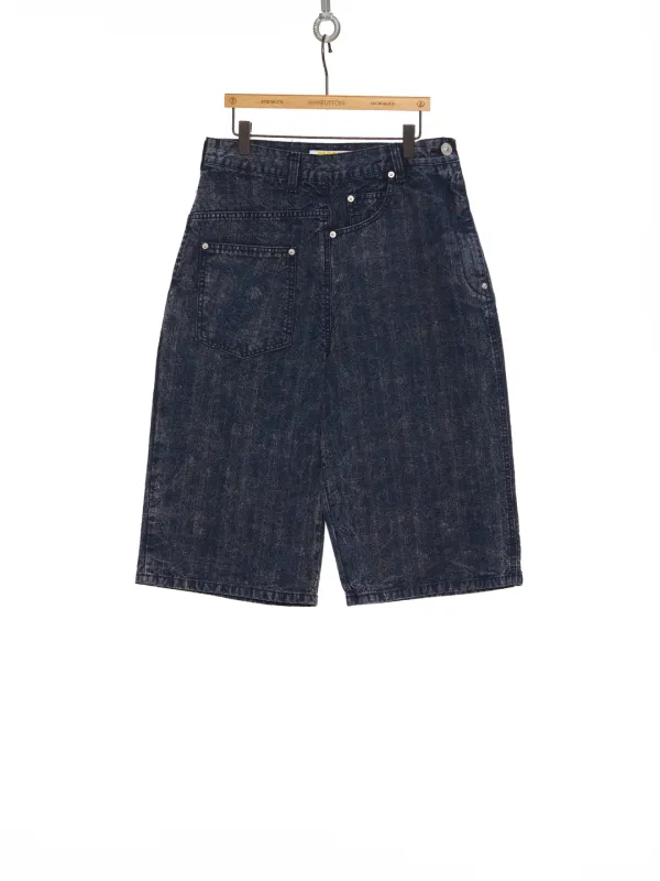 SS26 BLUE TWISTED DETAIL BERMUDA PANTS
