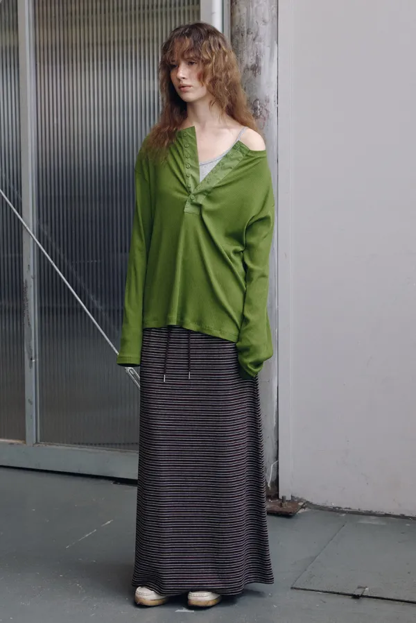 henly neck tee - olive