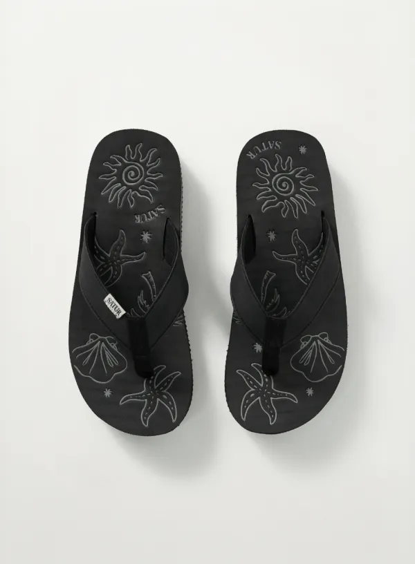 Graphic Flip Flop - Black