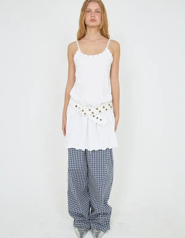 CHECK SUMMER PANTS, BLUE
