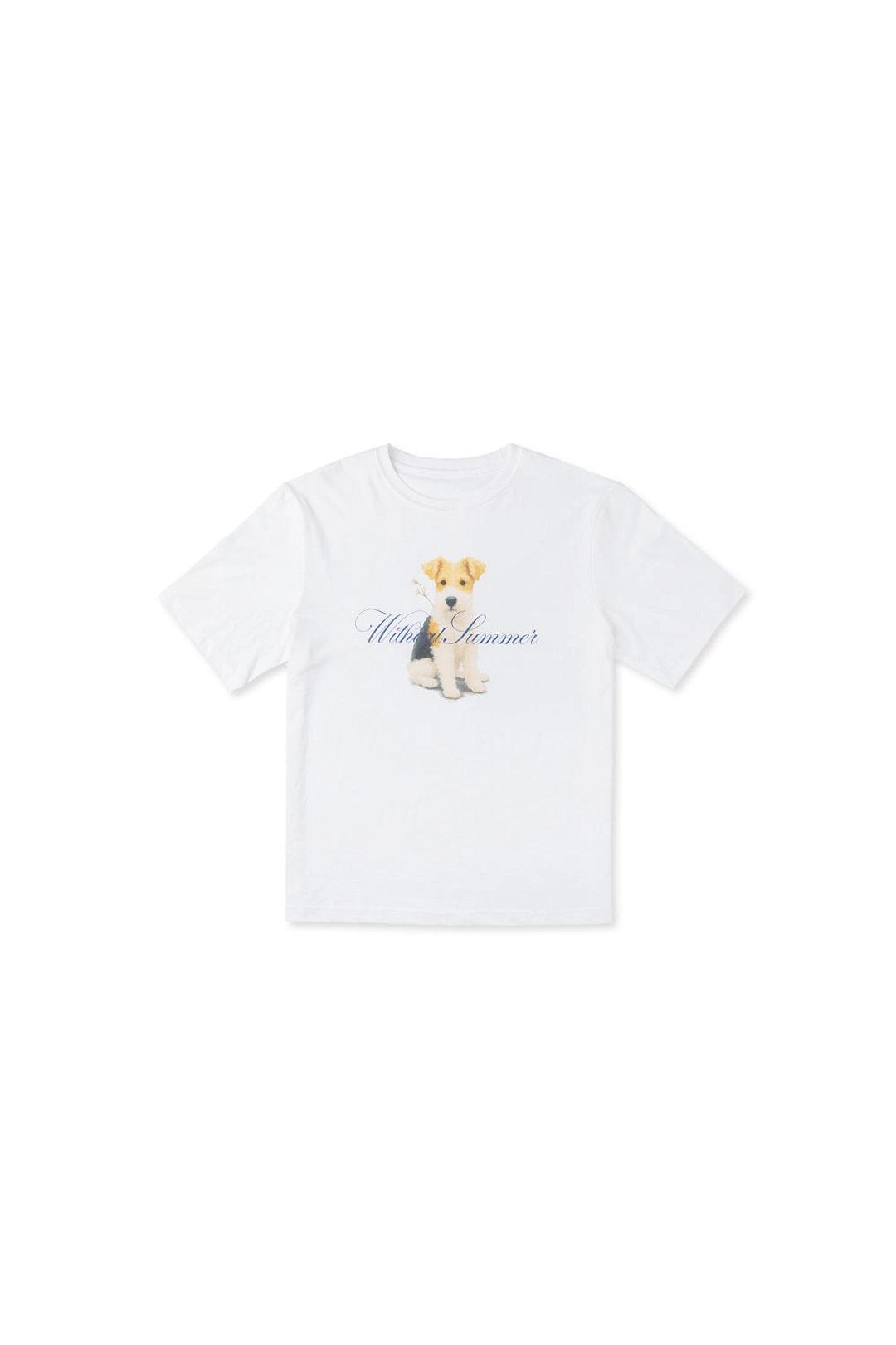 위드아웃썸머 Puppy portrait t-shirt_ivory 상품 이미지 3