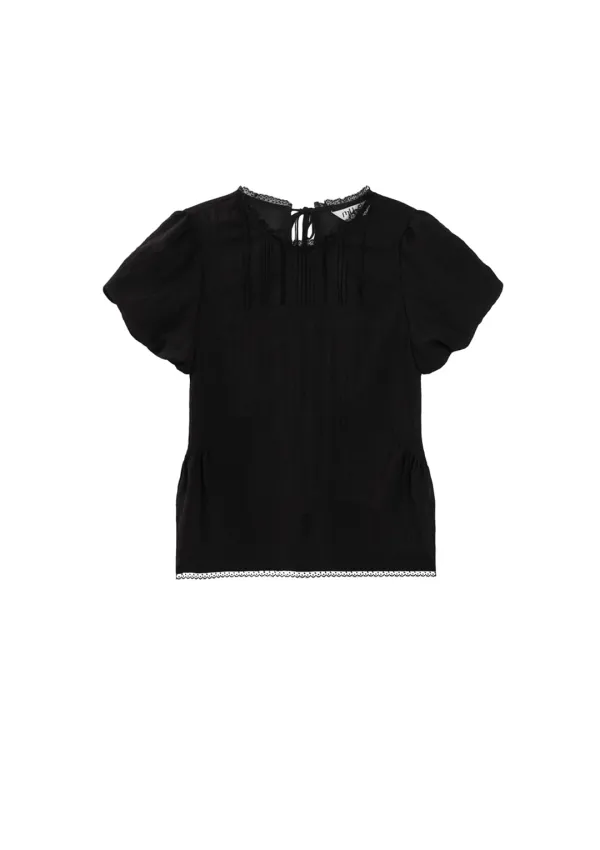 Mused Soft Sheer Blouse - Black