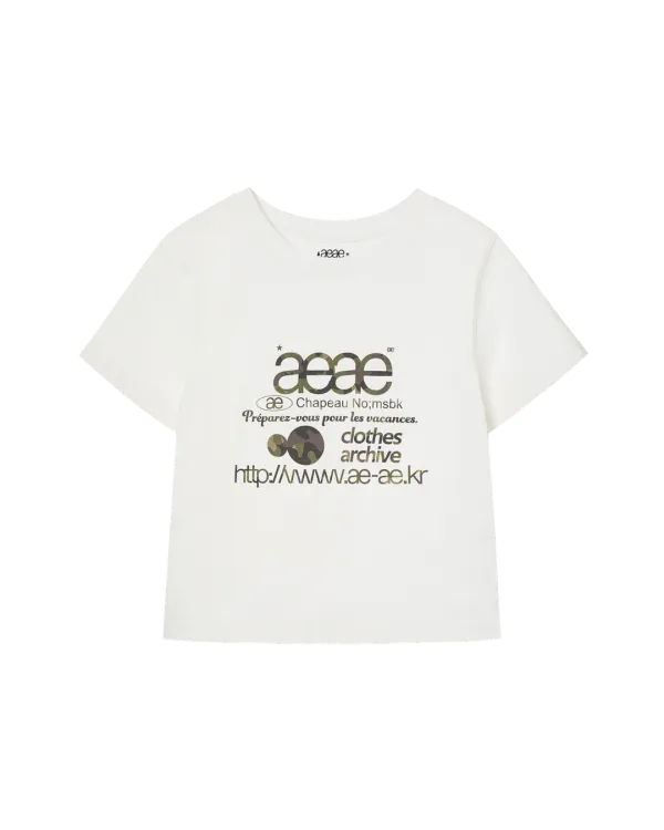 [8/7 예약발송] WEB LOGO CROP T-SHIRTS [WHITE/CAMO]
