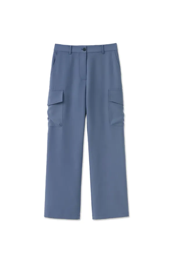 RELAXED CARGO PANTS (PALE BLUE)