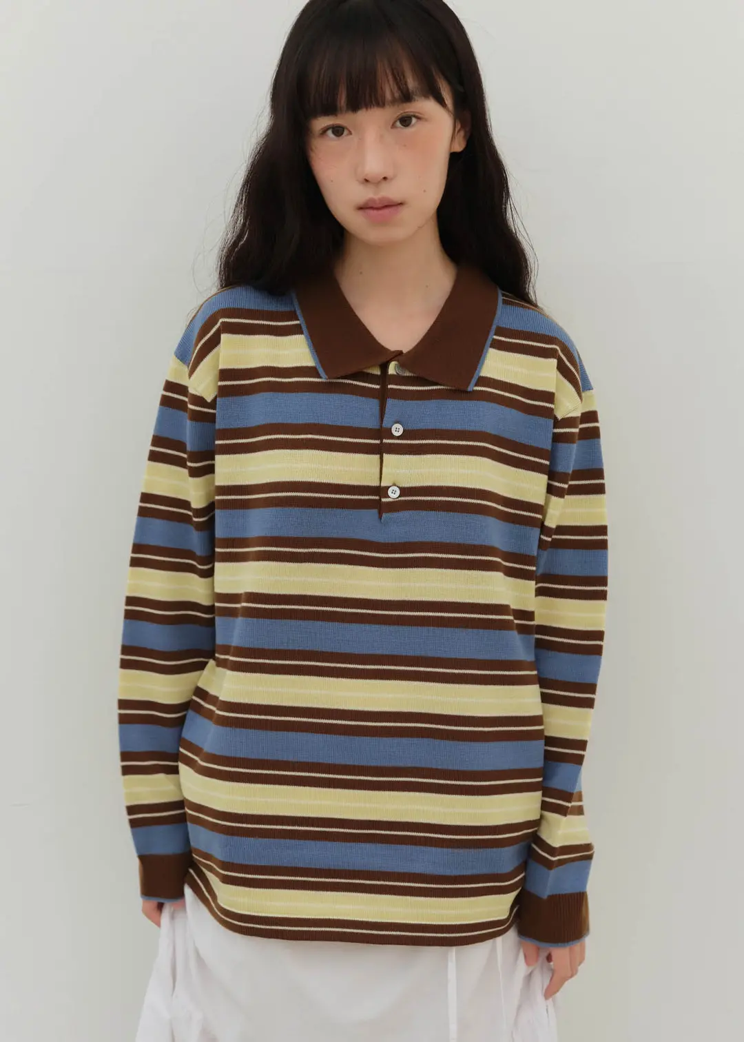 온무드 [5TH]OWN STRIPE COLLAR KNIT - BLUE 상품 이미지 2