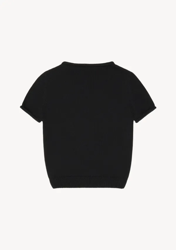 Cannoli Half Sleeve Knit in Black