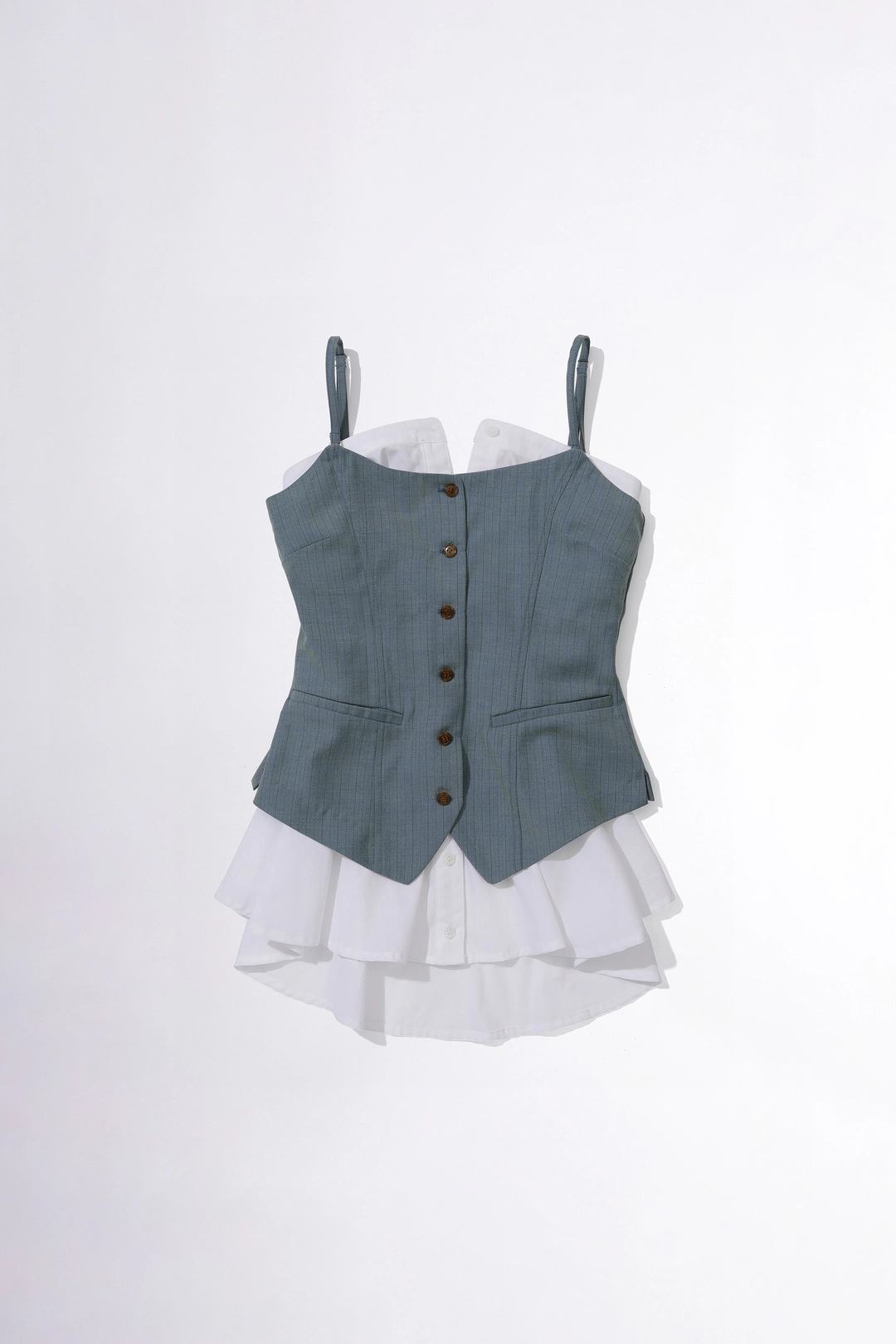 스컬프터 Shirt Layered Top Vintage Blue 상품 이미지 1