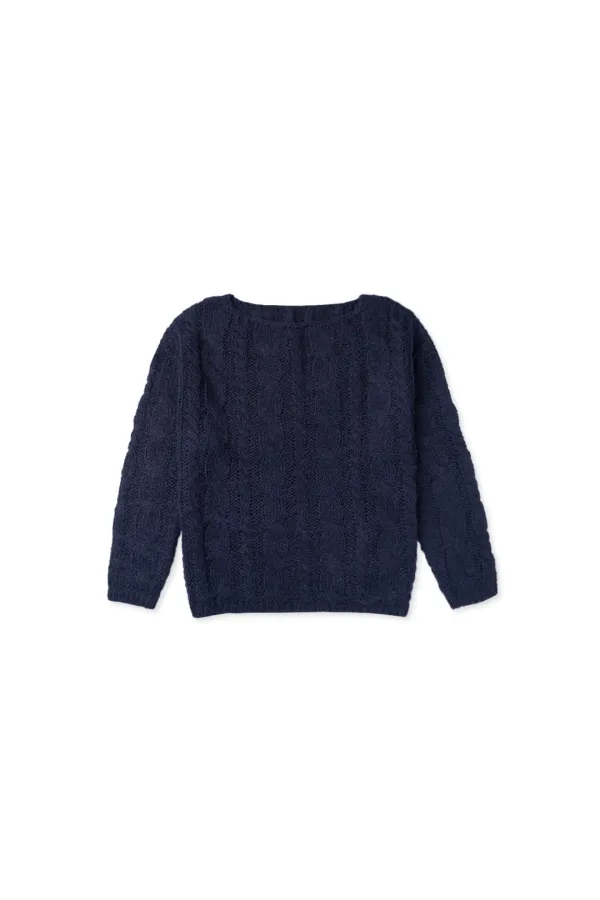 Cinnamon cable knit_navy
