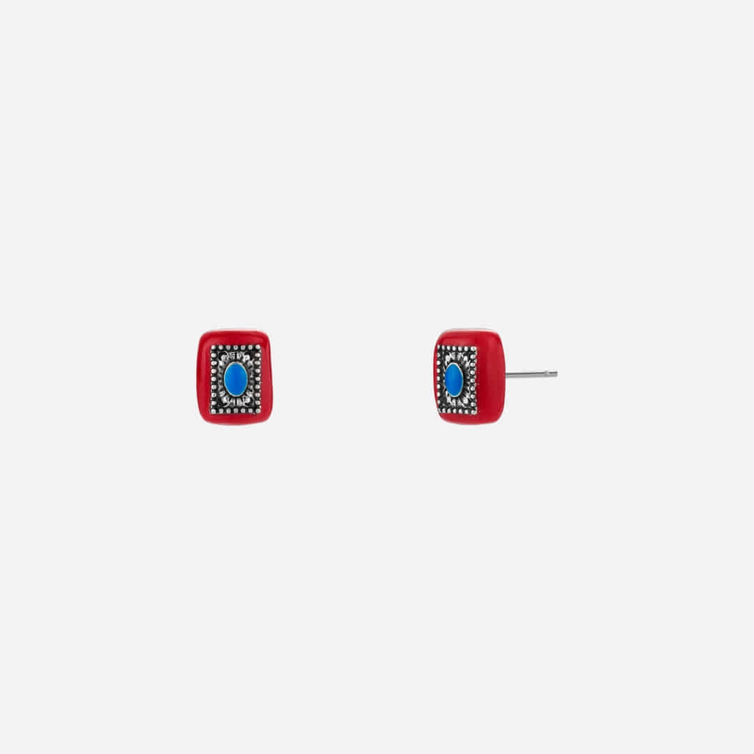 엔프프 block earrings-red 상품 이미지 1