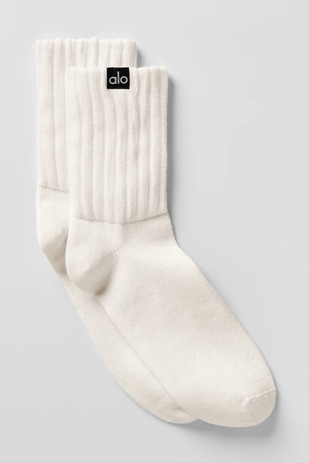 알로요가 Unisex Half-Crew Scrunch Sock - Ivory 상품 이미지 1