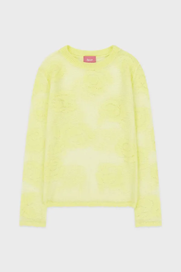 Rose Artwork Long Sleeve Knit (Yellow)