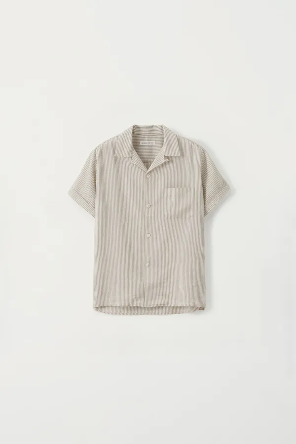 2ND / Cove stripe half shirt (Ivory)