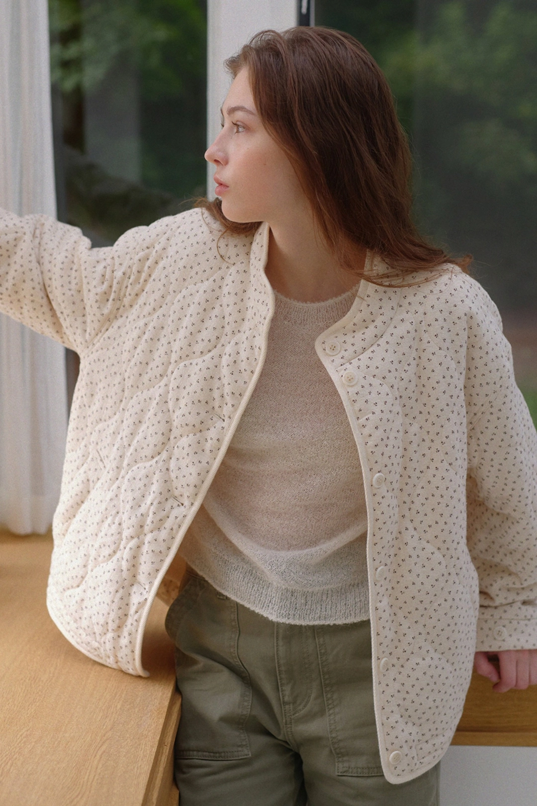 블랭크공삼 cotton quilted jacket (ivory) 상품 이미지 1