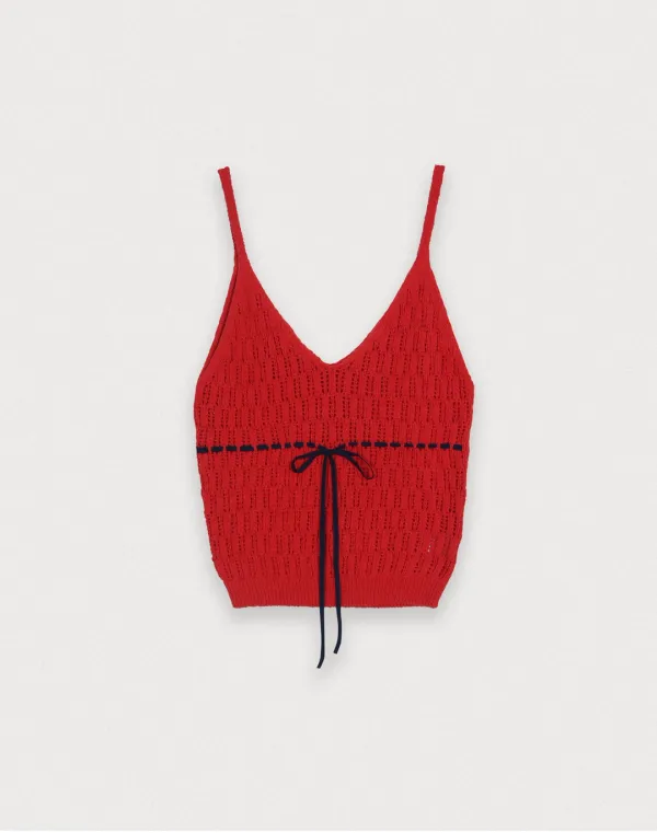 Hannah ribbon knit - red