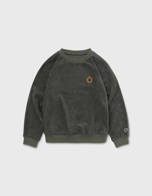 CHILDREN TOWEL CREWNECK / Charcoal