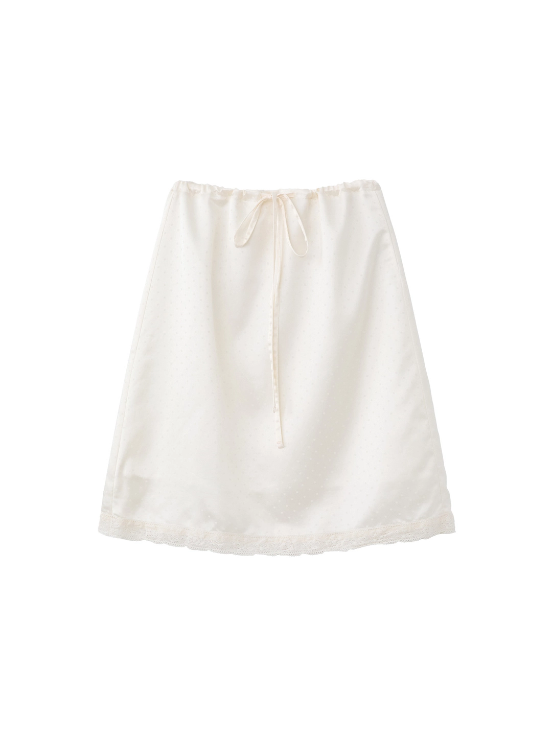 포에브 Dotted Drawstring Skirt - White 상품 이미지 1