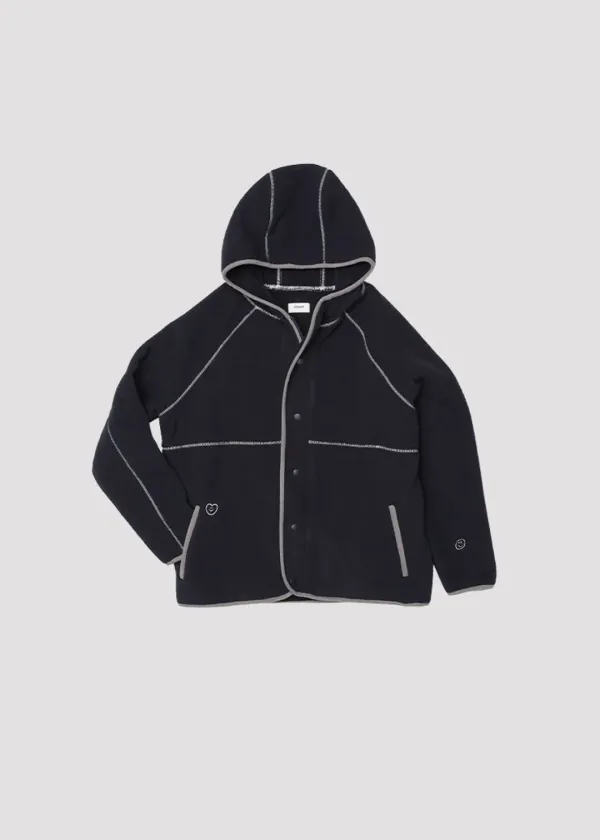 FLEECE HOOD JACKET LOVE NAVY
