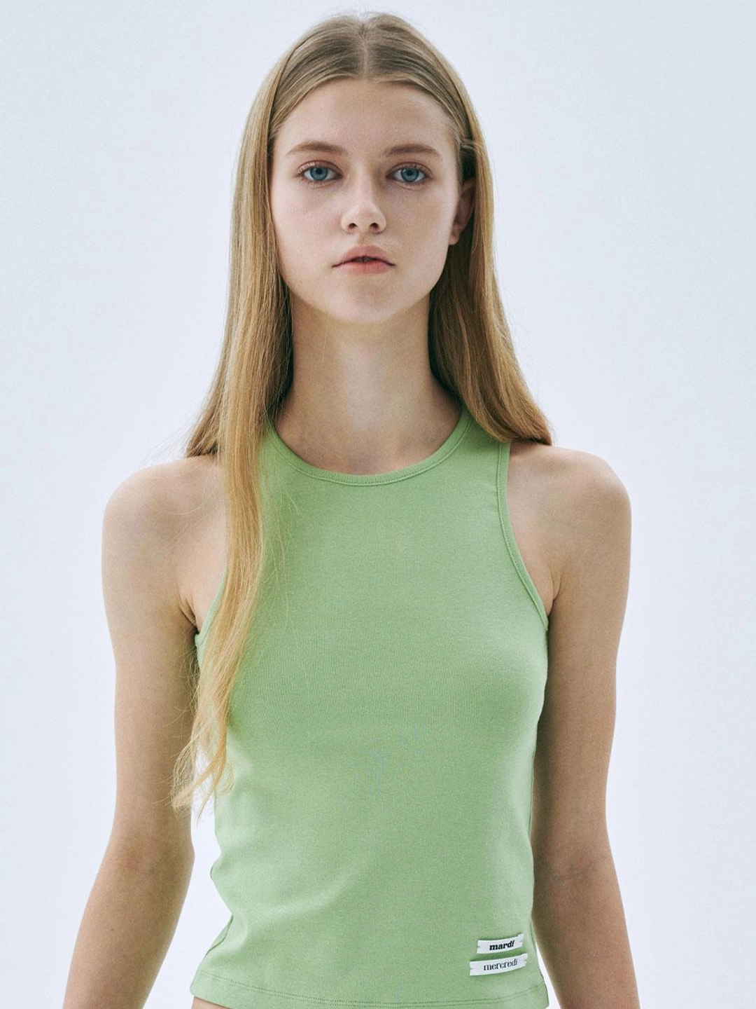 마르디 메크르디 BASIC TANK DOUBLE LABEL_YELLOWGREEN 상품 이미지 2
