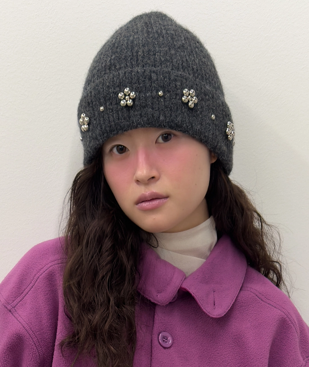 타입서비스 [3차] Beaded Petal Beanie [Gray] 상품 이미지 2