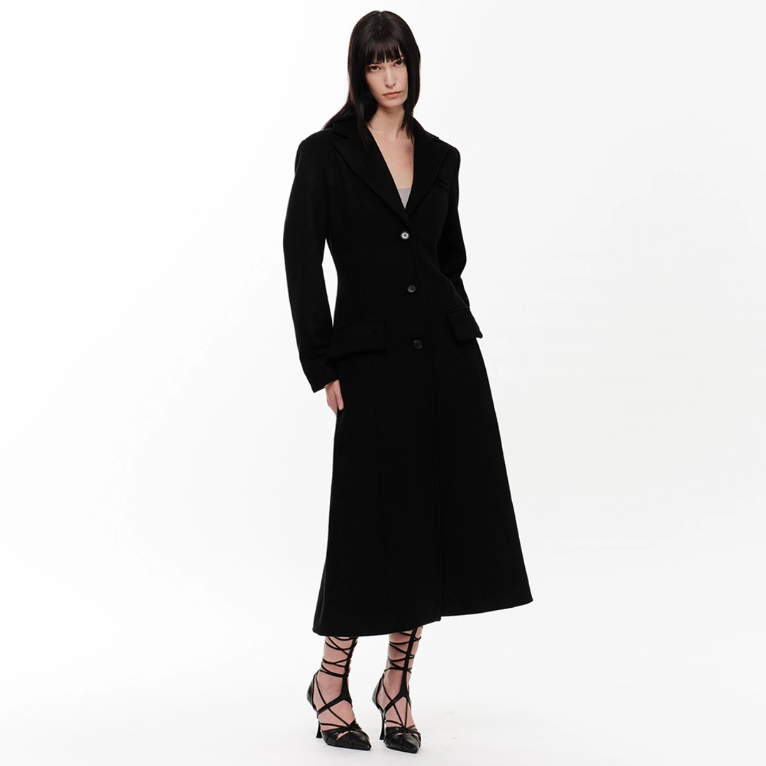 2000아카이브 HOURGLASS MAXI WOOL COAT (BLACK) 상품 이미지 2