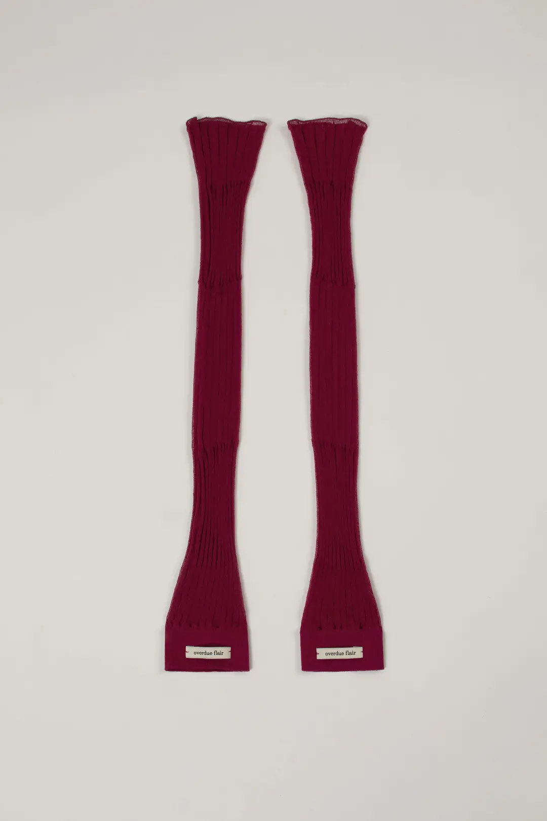 오버듀플레어 [EXCLUSIVE]SHEER RIBBED LEG WARMER_BURGUNDY 상품 이미지 3