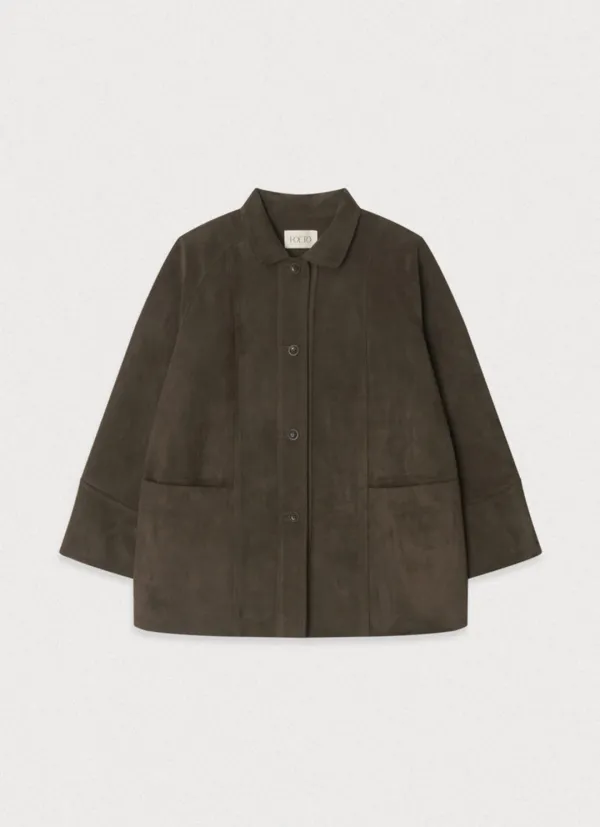 [5th] Noir ease suede jacket - suede khaki