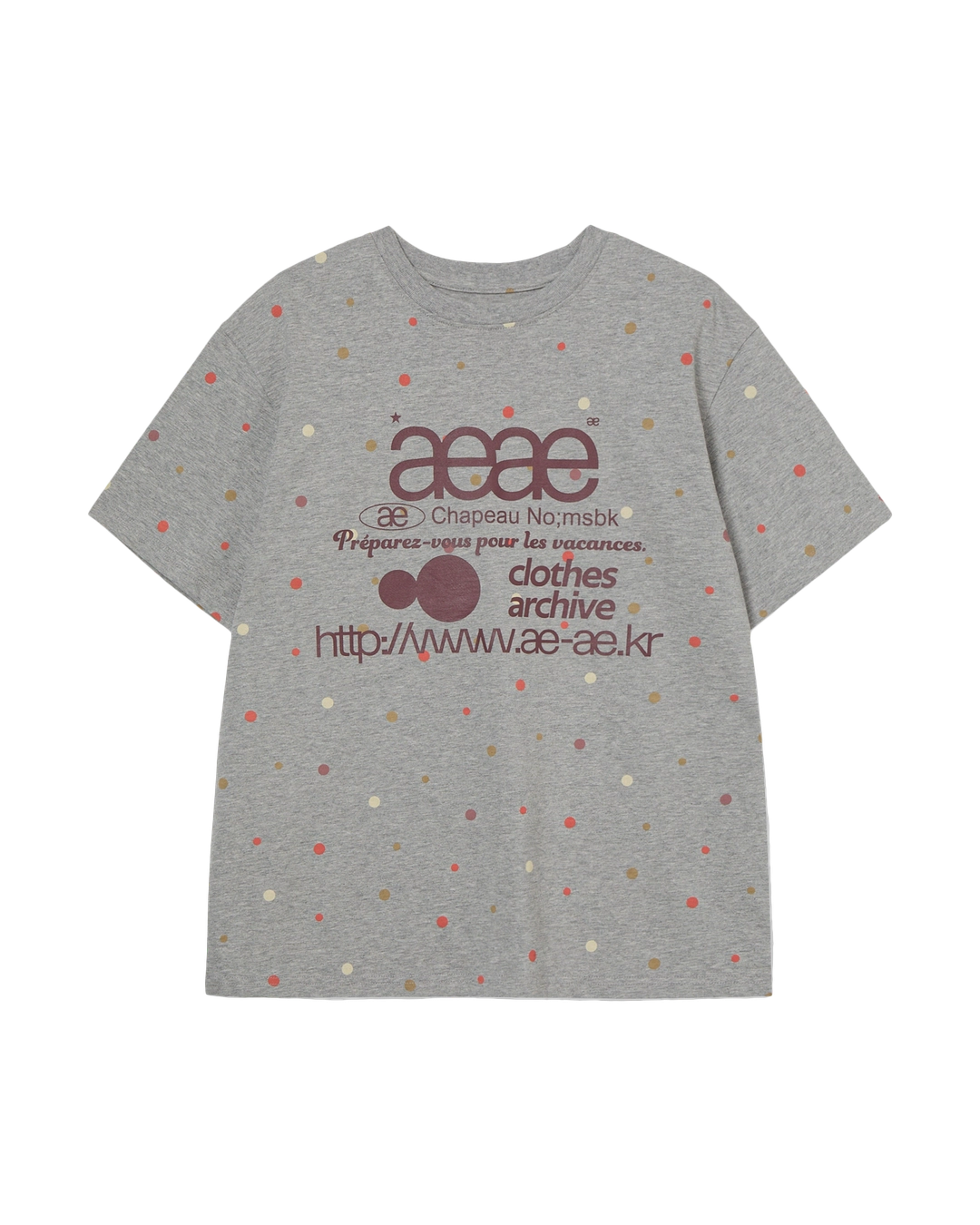 에이이에이이 [6/4 예약발송] WEB LOGO COLOR DOT T-SHIRTS [MELANGE GREY] 상품 이미지 1