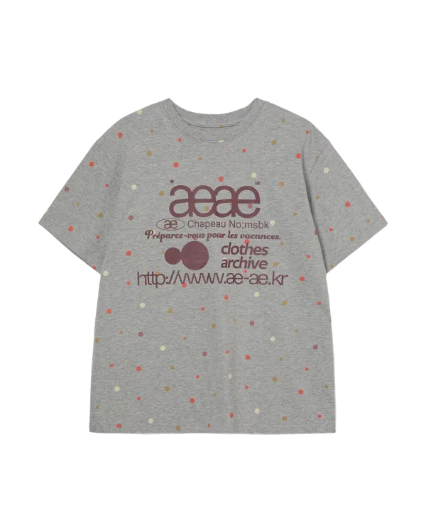 [6/4 예약발송] WEB LOGO COLOR DOT T-SHIRTS [MELANGE GREY]