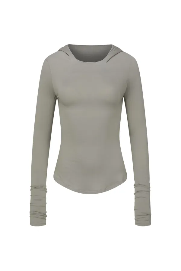 BASIC HOODIE LONG SLEEVE DUSTY BEIGE