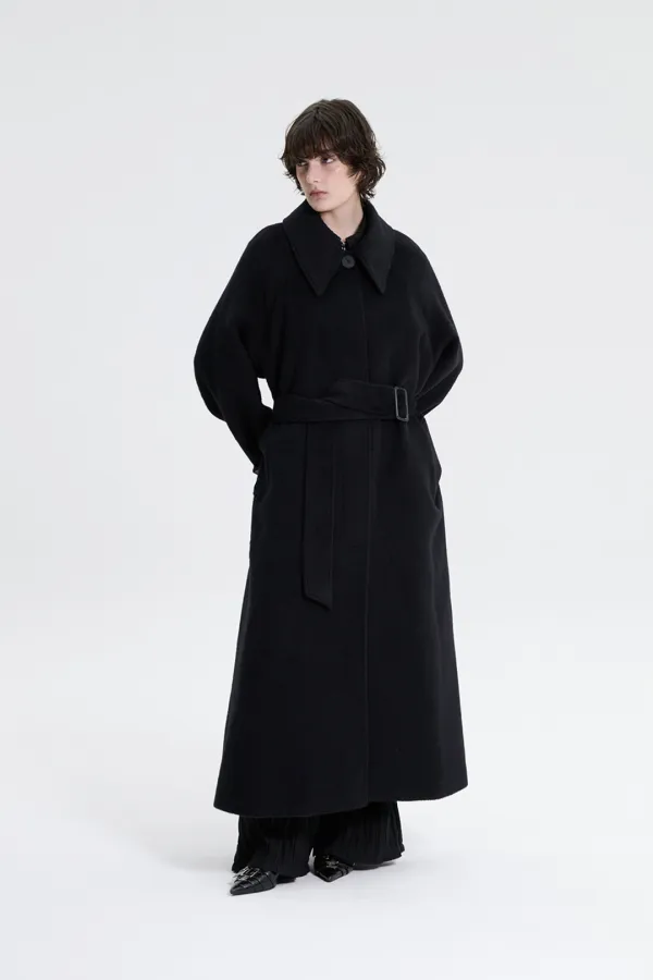 Traum Balmacaan Long Coat [ Black ]