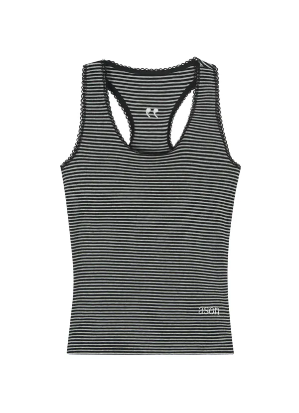 RIPPLE STRIPE SLEEVELESS / BLACK