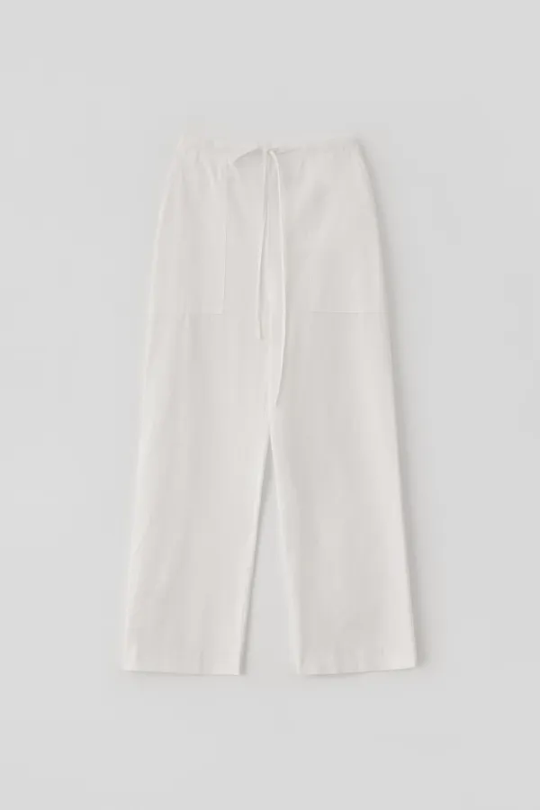 Drawstring Cotton Pants_White